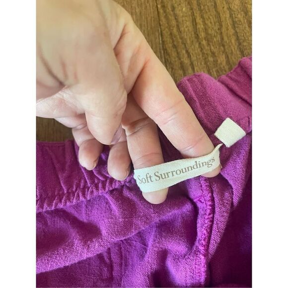Soft surroundings pink linen blend shorts size m - Picture 6 of 9